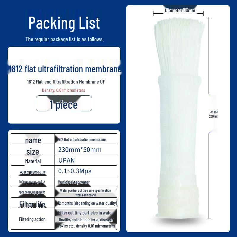 10-inch Flat Port Ultrafiltration Hollow Fiber Water Purifier