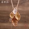 Luxury New Color Painting Oil Irregular Petal Alloy Pendant Spring and Summer Small Fresh Ladies Versatile Simple Necklace