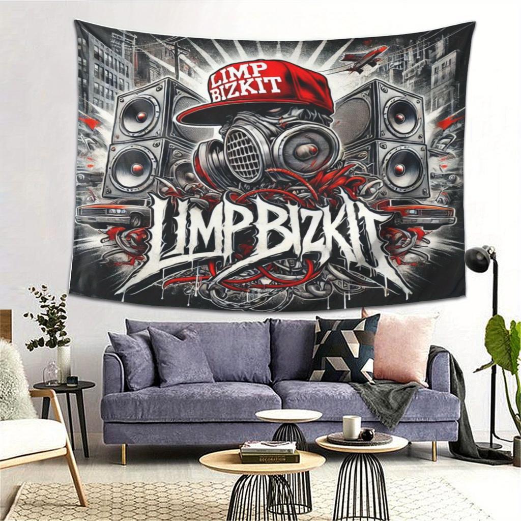 Limp Bizkit Urban Art Tapestry  Celebrating Rock Band with Bold Graffiti Design Perfect for Bedroom and Living Room Decoration