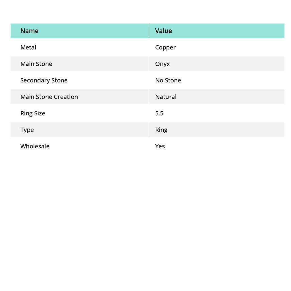 Schwarzer Onyx Handgefertigter Kupferdraht Wickel Schmuck Ring Größe 5.5 j9Y68