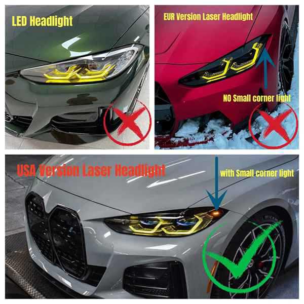 1 sada žlutých kovových světel pro BMW G80 M3/G82 M4 (Barva: Jak je znázorněno)