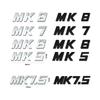 1Pc Bright Silver ABS Car Trunk Badge Sticker MK Series Letters Logo Decal For VW Golf MK5 MK6 MK7 MK7.5 GTI Passat Accessories PH5