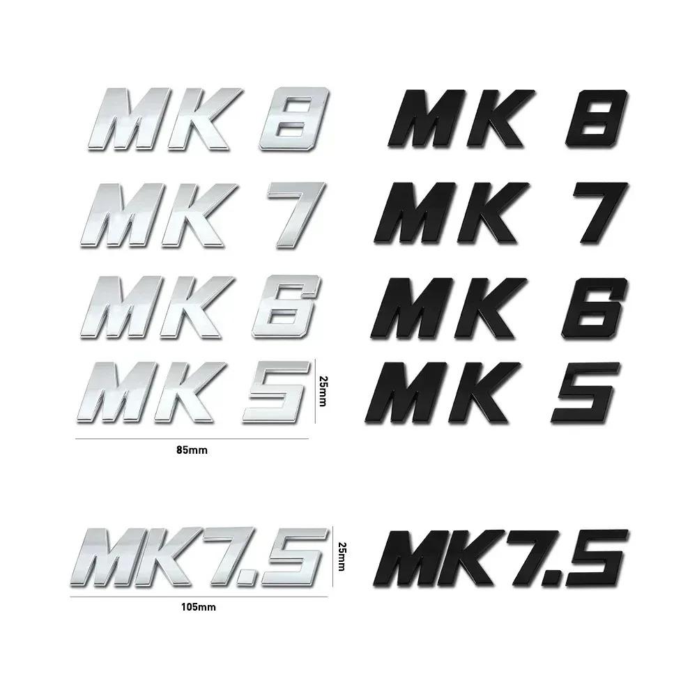 1Pc Bright Silver ABS Car Trunk Badge Sticker MK Series Letters Logo Decal For VW Golf MK5 MK6 MK7 MK7.5 GTI Passat Accessories PH5