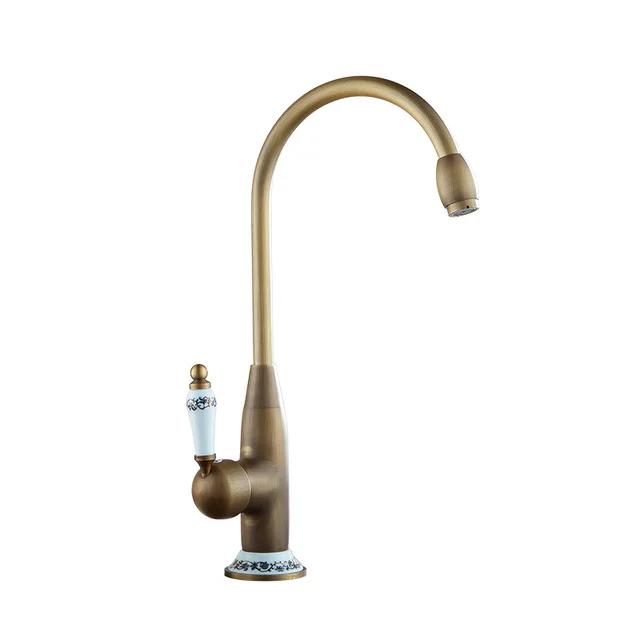 

Kitchen Faucets Antique Brass Bronze Finish Water Taps Kitchen Swivel Spout Vanity Sink Mixer Classic Tap Ceramic Crane белый