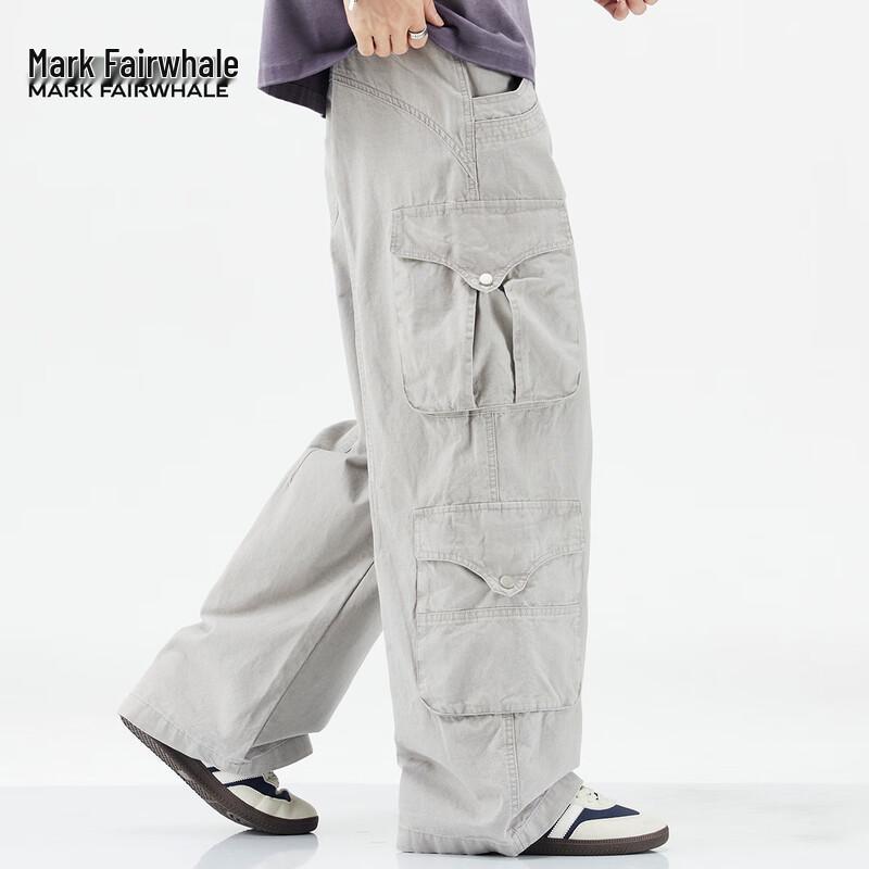 Mark Fairwhale Men's Multi-Pocket Loose Fit Cotton Cargo Pants