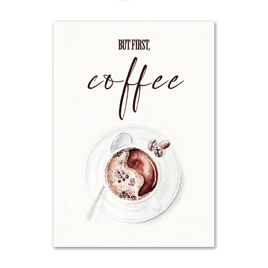 Nordic Food Coffee Beans Bean Grinder Modern Wall Art Canvas Painting Nordic Posters And Prints Wall Pictures Cafe Kitchen Decor