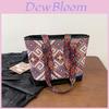 Embroidery Style Large Capacity Bag With Zip Closure For Daily Use