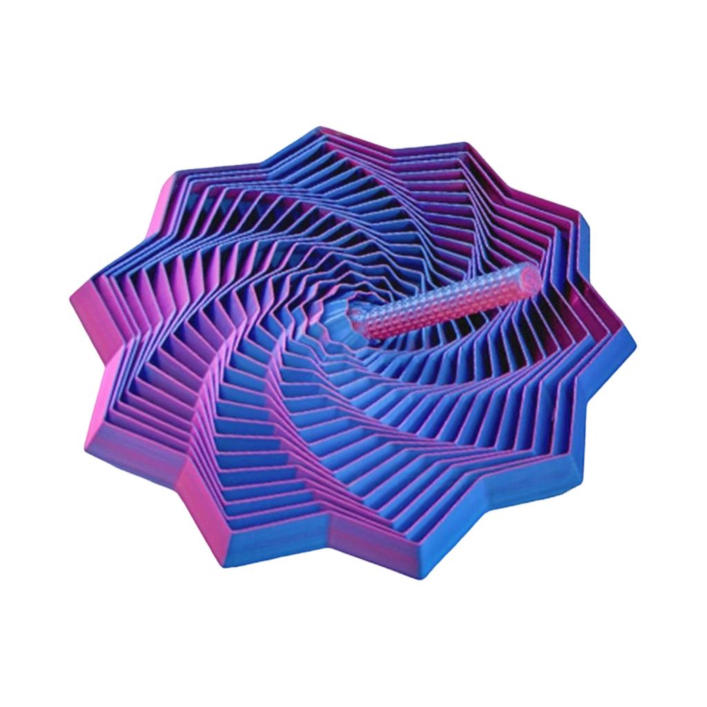 3D Printed, Foldable Polygonal Decompression Toy, Spiral Tower Irritating Star