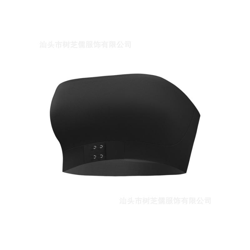 Seamless Front Clasp Strapless Bandeau Bra S чёрный