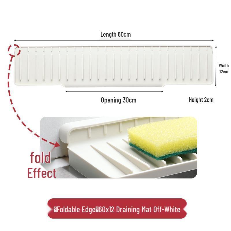Silicone Draining Mat for Narrow-Edge Sink & Faucet Splash Guard