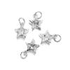 10Pcs/lot Alloy Gold Silver Color Rhinestone Hearts Charms For Earrings Necklaces DIY Love Charms Jewelry  Making Accessories