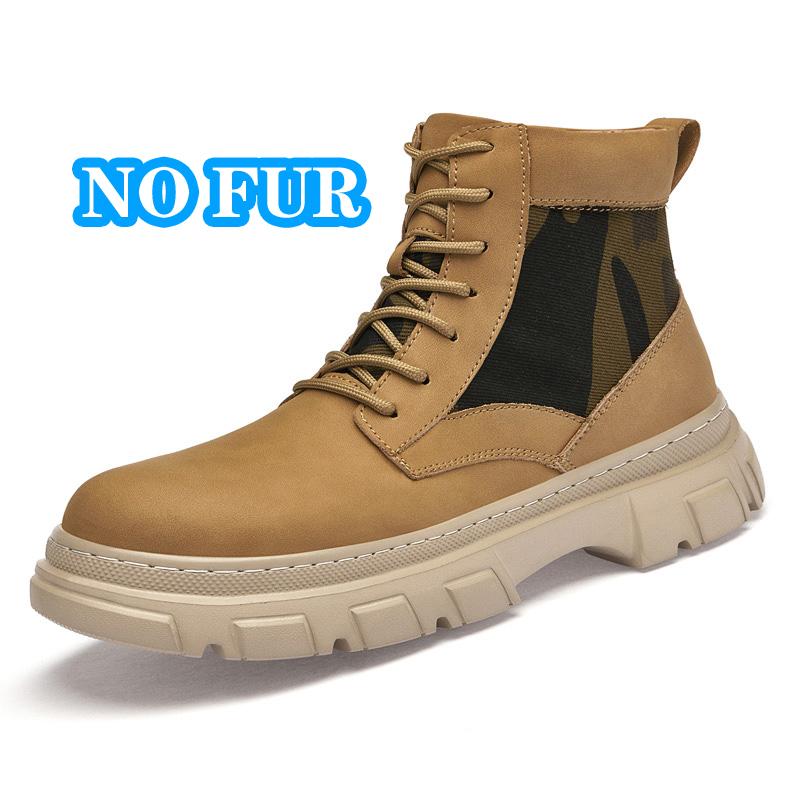 Anti-slip Men's Leather Ankle Boots Four Seasons Outdoor Casual Hiking Boots Retro Fashion Motorcycle Boots Male High Top Shoes