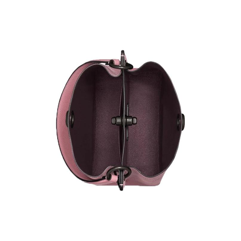 Coach Charlie 21 Signature Logo Charm Pebble Leather Bucket Bag Women bags Pink 89102-V5PTP