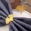 Gold Metal Ginkgo Leaf Napkin Ring Silver Hotel Table Decoration Leaf-Shaped Napkin Buckle for Dining Table Decor