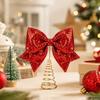 Cloth Sequin Bow Tree Topper Stable Christmas Tree Top Decoration  Indoor Decor