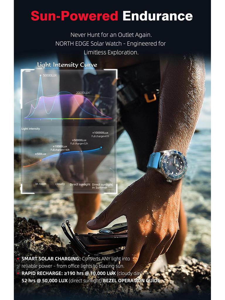Solar-Powered Stainless Steel Dive Watch