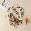 ZANZEA Women Casual Round Neck Summer Short Sleeve Print Cotton Blouse