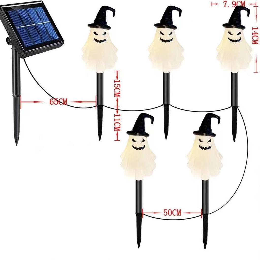 Halloween Solar Pumpkin and Ghost Outdoor Waterproof Garden Lights