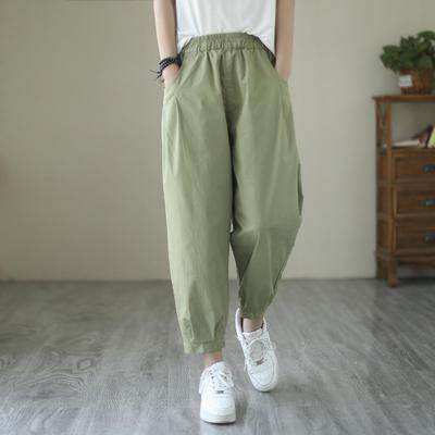 Women's High Waist Wide Leg Carrot Pants - Loose, Casual, Harem Style for Autumn