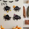 Autumn Atmosphere Wall Accessory Wooden Spider Hook for Keys Hat Towel, Cute Cartoon Black Decorative Halloween Theme Hangers Hanger, Mounted