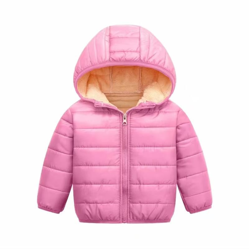 Autumn Toddler Kids Baby Outwear Long Sleeve Jacket Boys Girls Round Neck Jacket Zipper Hooded Long Sleeve Windproof