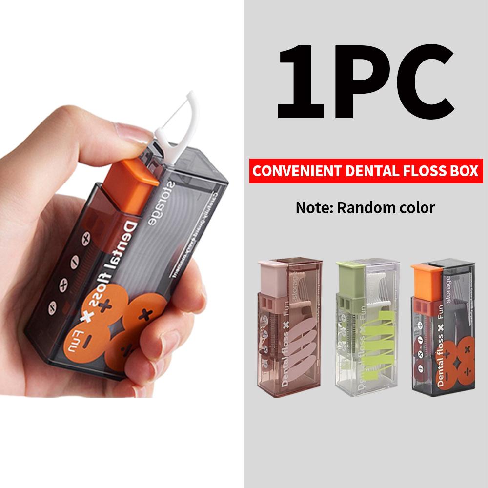 Fully automatic dental floss box equipped with 300/600PCS dental floss sticks - travel safe - keep in pocket when going out