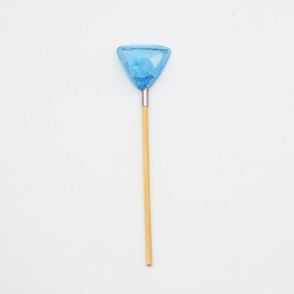 White Dollhouse Fishing Net Rod DIY Butterfly Nets Model Mini Miniature Sea Scene Props  Ob11