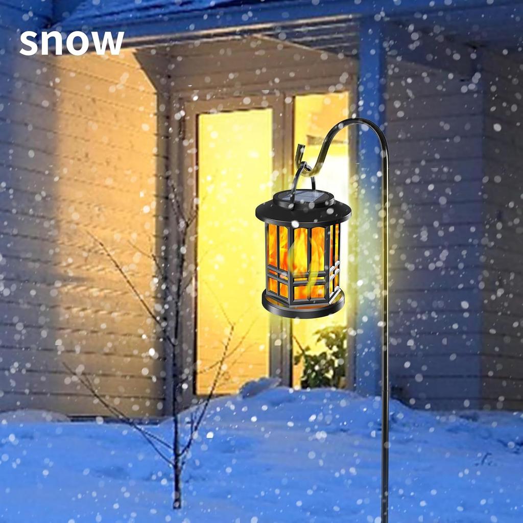 Solar Outdoor Lanterns Waterpoof,Flame Flickering Effect for Outdoor Garden, Pathway, Lawn Landscape Decorations