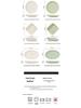 Cream Aesthetic Embossed Ceramic Tableware Set: Rice Bowl, Dish Plate, Fish Plate, Soup Bowl, Noodle Bowl.
