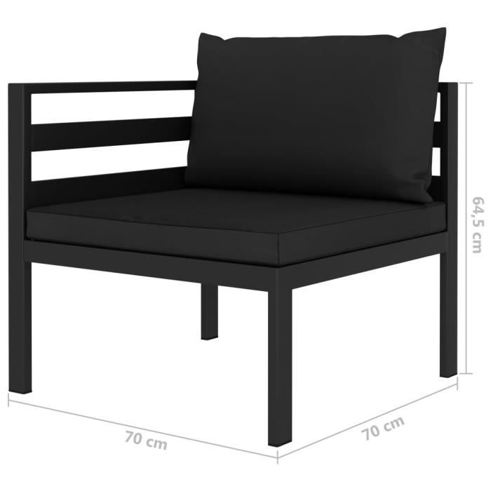 VidaXL Garden Furniture Set 8 Pcs with Cushions Aluminium Anthracite