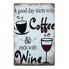 Vintage Coffee Tin Sign X Inch Retro Rustic Metal Wall Decor for Man Cave Bar Home Garage