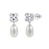ORSA JEWELS 925 Sterling Silver Fashion Natural Baroque Pearl Drop Earrings for Women Sweet Elegant Party Dangle Jewelry GPE141