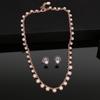 Estele Rose Gold Crystal Sparkling Necklace Set for Women
