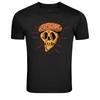 Pizza Totenkopf Lustig Essen Horror Grafik T-Shirt