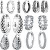 925 Silver Retro Grass Pattern Earrings Jewelry Versatile Hoop Earrings For Women Jewelry Birthday Party Fine Gifts