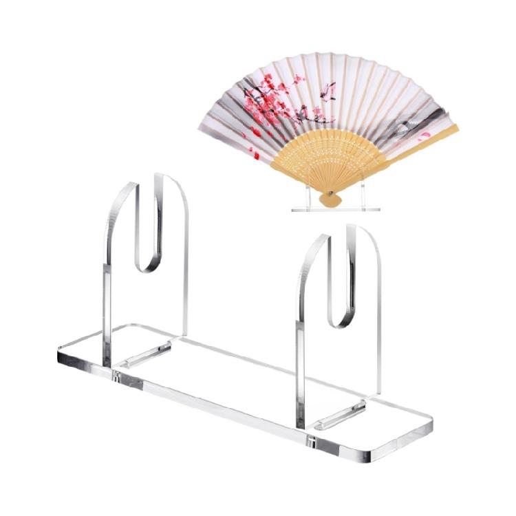 2/3Pcs Stylish Acrylic Handheld Fan Rack Clear Folding Fan Desktop Display Stand Shelves for Easy Assembly and Storage