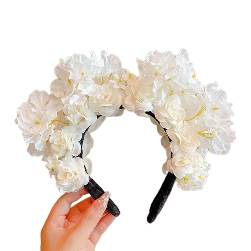 Beautiful Handmade Flower Headband Chinese Traditional Flower Hair Adornments Suitable for Traditional Chinese Dress