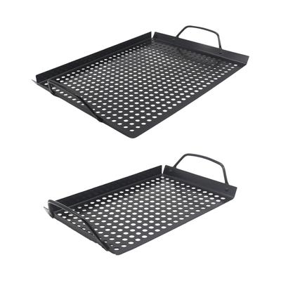 Barbecue Grilling Plate with Holes Nonstick Coating Grilling Pan for Grilling Restaurant Backpacking Kitchen Indoor Outdoor