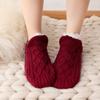 Machine Weaving V-Mouth Fluffy Slipper Socks Velvet Home Floor Socks Indoor Sleep Socks  Winter