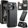 IPhone Wallet Protective Case with Card Holder, RFID Shielding, Men's and Women's Shock-absorbing Leather Bracket, Durable Protective Phone Case