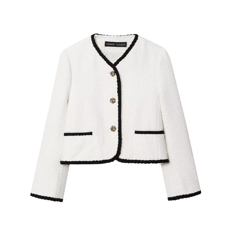 Kaslead New Women Clothes Western Style Simple Graceful Trim Loop Velvet Outerwear 1293054