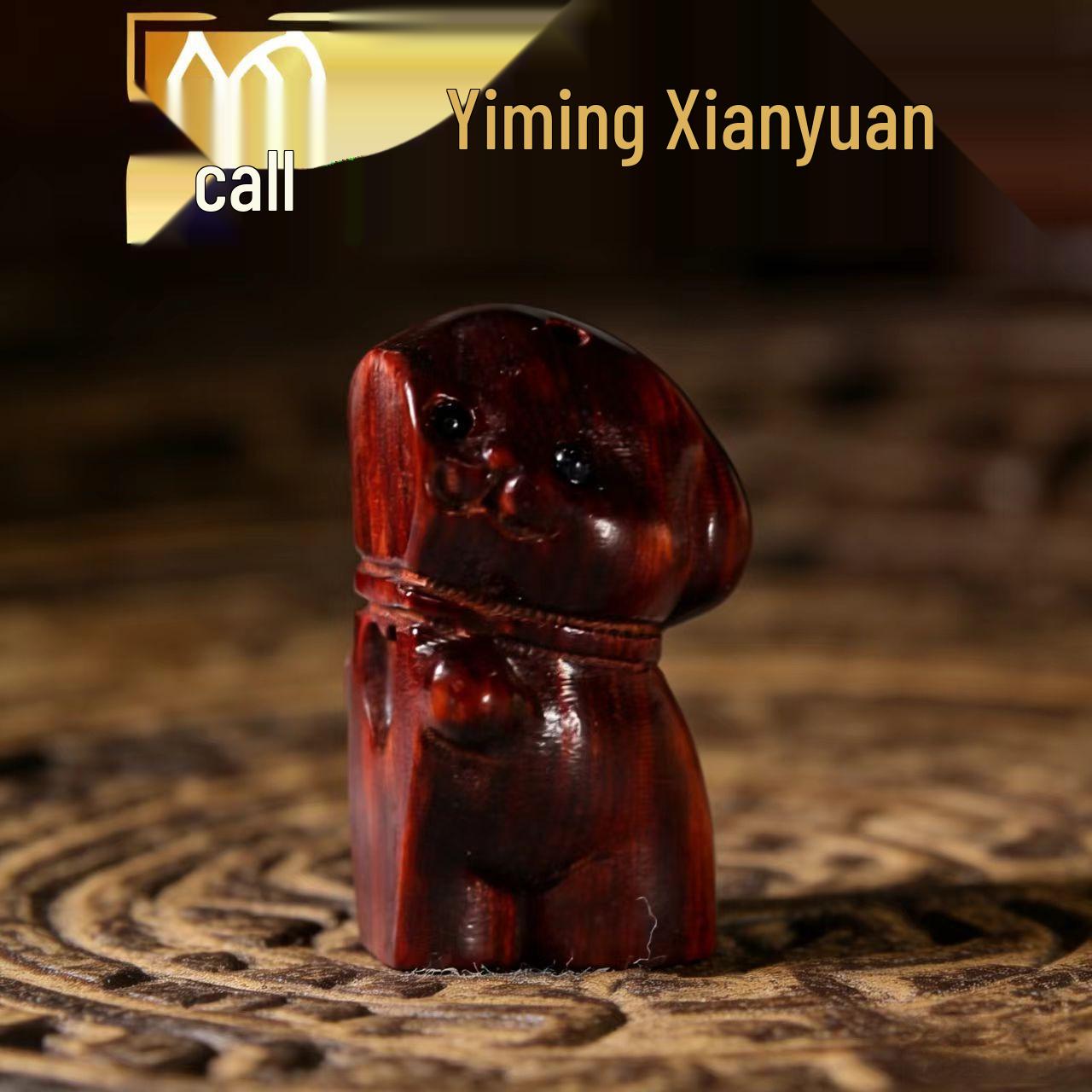 

Heart-to-Heart Green & Purple Sandalwood Zodiac Dog Wood Carving Accessory Approx. 30*17mm
