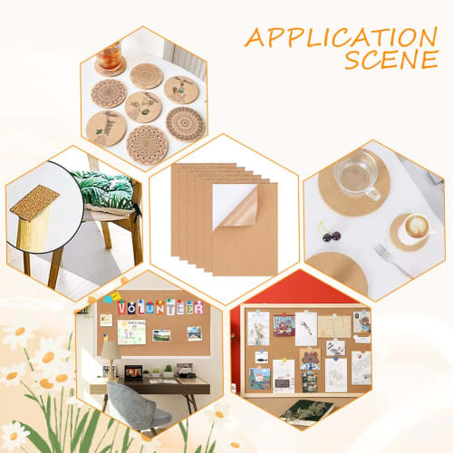 BENECREAT 8-Piece A4 Size Self-Adhesive Soundproofing Sheet with Self-Adhesive Backing for Heat Insulation, Soundproofing, and Non-Slip Use as Coaster