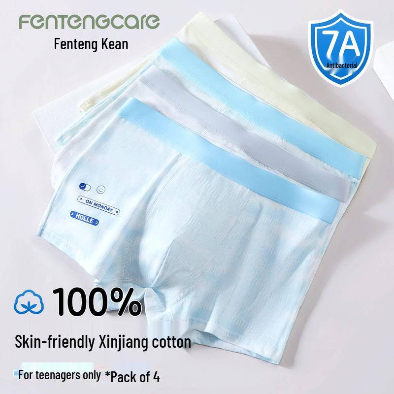 

FENTENGCARE Boys 7A Antibacterial Cotton Boxer Briefs 4-Pack XXL