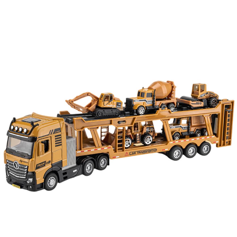Engineering Vehicle Toys Acousto-optic Rebound Alloy Excavator Garbage Crane Mixer Dumper Model Gifts For Boys Girls