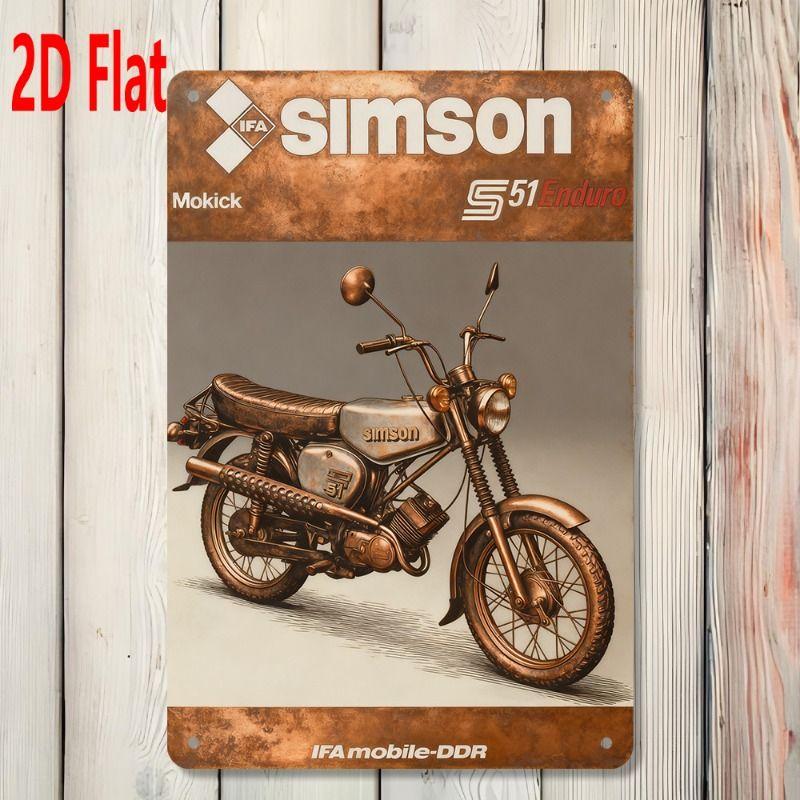 Retro Tin Motorcycle Wall Art for Cafe Bar Garage Decor