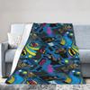 Batmans Graffiti Knitted Blankets Flannel  Super Warm Throw Blanket for Bedroom Sofa Bed Rug