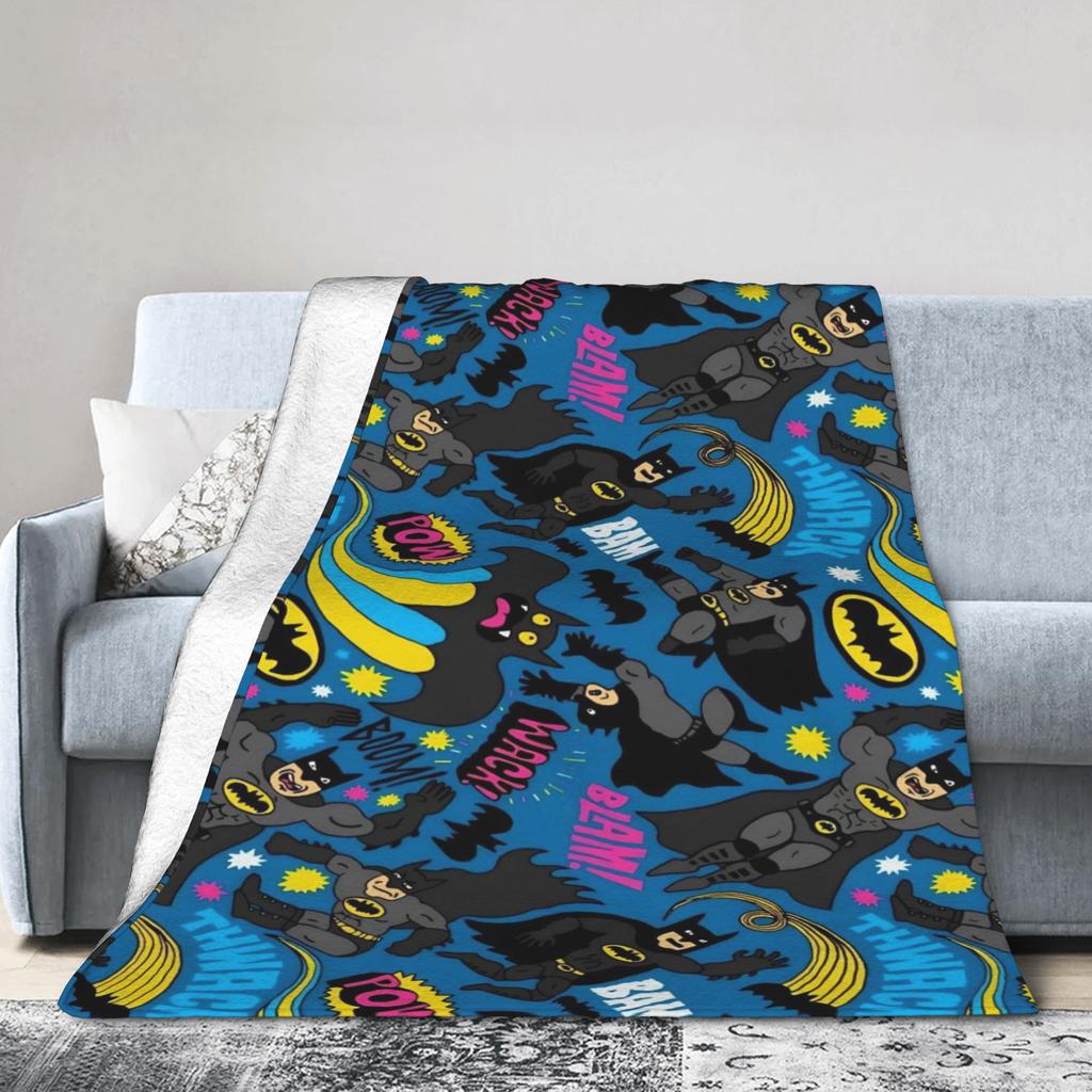 Batmans Graffiti Knitted Blankets Flannel Super Warm Throw Blanket for Bedroom Sofa Bed Rug
