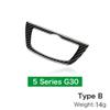 Carbon Fiber Headlight Switch Control Panel Frame Trim for BMW 5 Series G30 2018 2019 2020 2021 2022 Dashboard Side Sticker