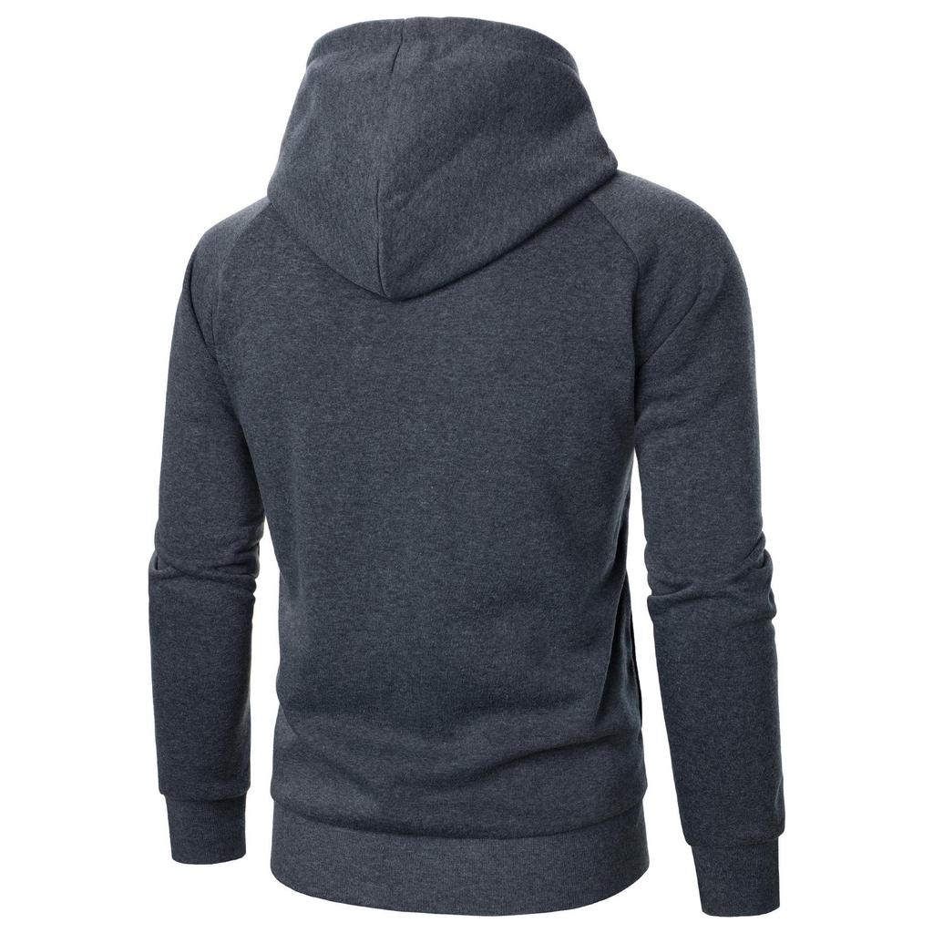 Men's Fashion Hoodie with Side Zipper - Solid Color Casual Cardigan